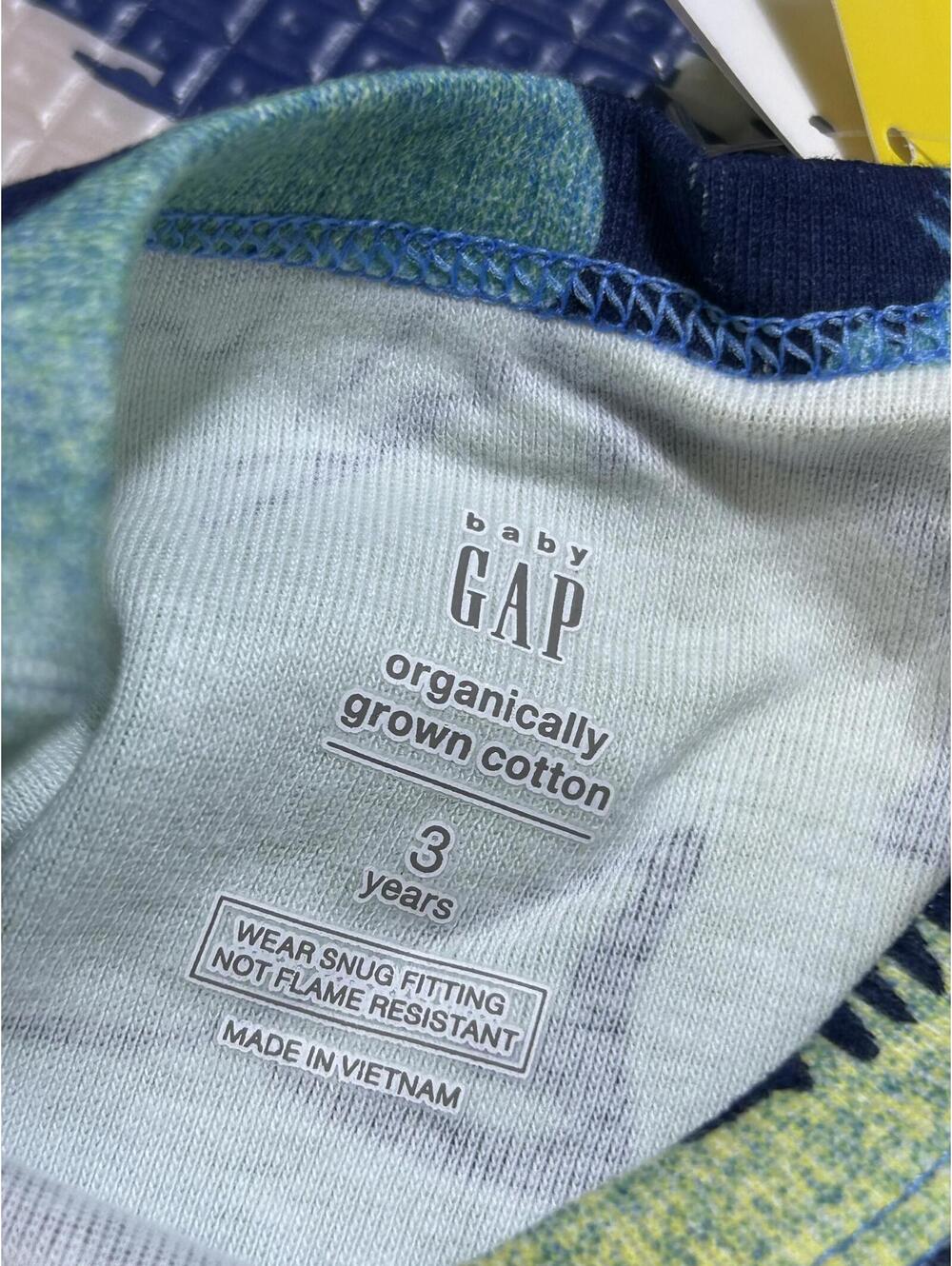 Baby Gap Organic Cotton PJ Set - Blue & Green Fish Print - Size 3T - NWT - Picture 5 of 9